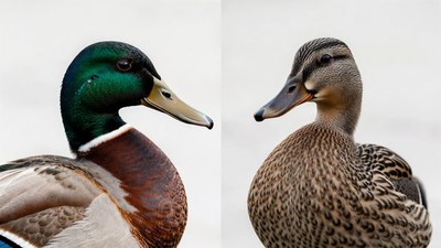 Male and Female Mallard Ducks