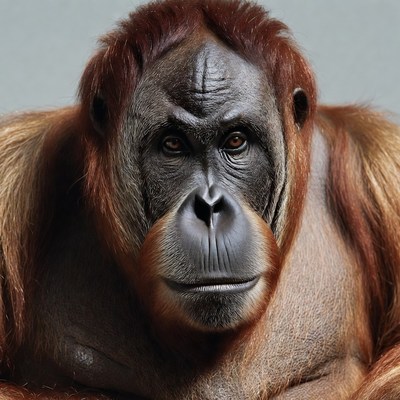 Close-up orangutan portrait