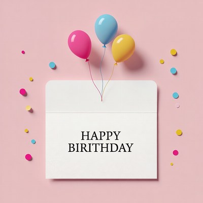Happy Birthday Card with Balloons
