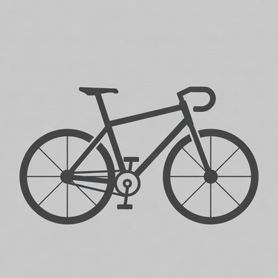 Black silhouette road bike