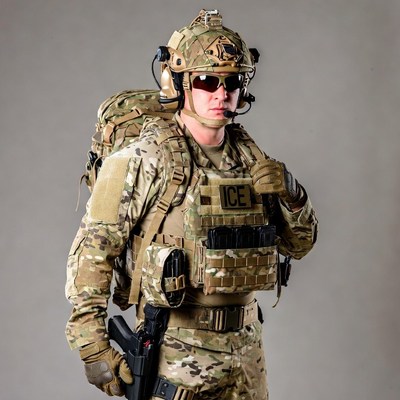 Soldier in ICE tactical gear
