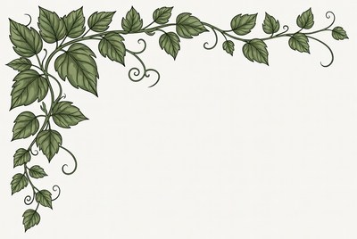Green Vine Leaf Border Illustration