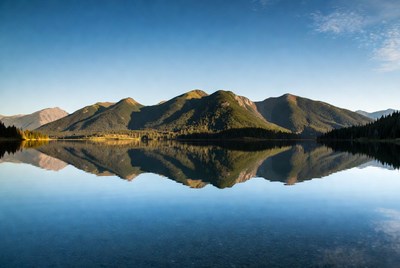 Mountain Range Reflected in Calm Lake
