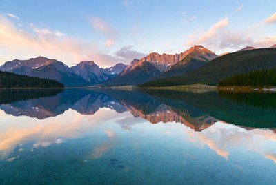Mountain Lake Reflection at Sunset