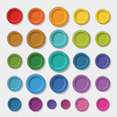 Colorful Plastic Plates Illustration