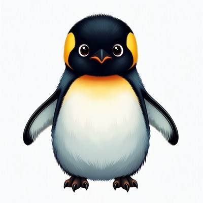 Cute cartoon baby penguin