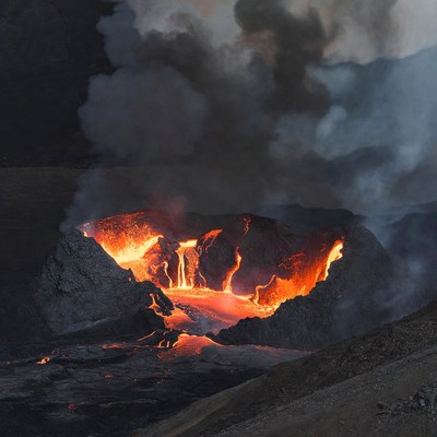 Active Volcano Erupting Lava