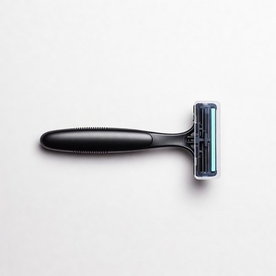 Black Razor on White Background