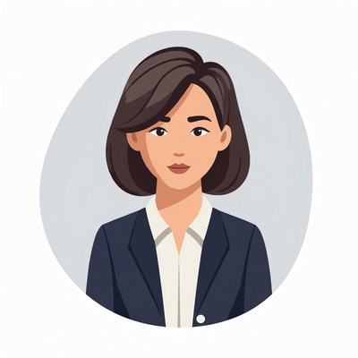 Asian woman in business suit illustration