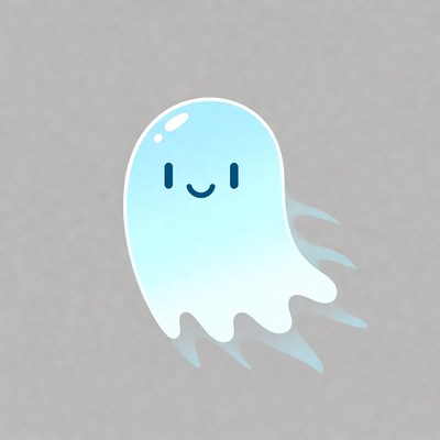 Cute smiling ghost illustration