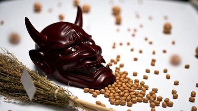 Hannya Mask with Beans and Broom