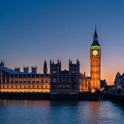 Big Ben at Dusk with Houses of Parliament