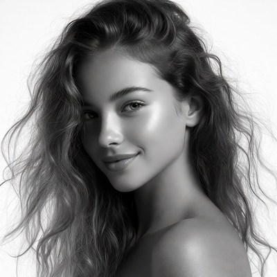 Beautiful woman with wavy hair