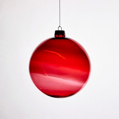 Red glass Christmas ornament hanging