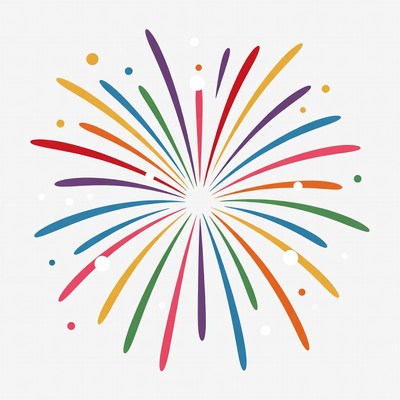Colorful Fireworks Burst Illustration