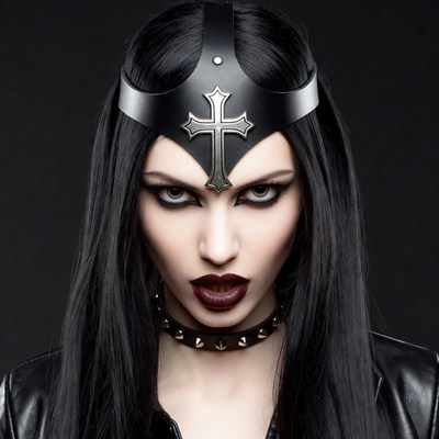 Gothic woman with cross crown