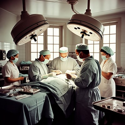 Surgeons Performing Operation in Hospital