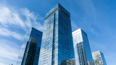 Modern Blue Glass Skyscrapers
