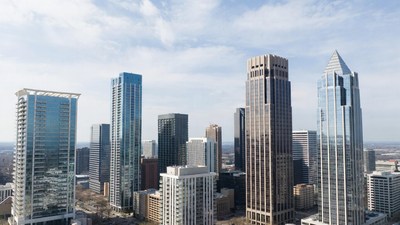 Modern Skyscrapers in City Skyline