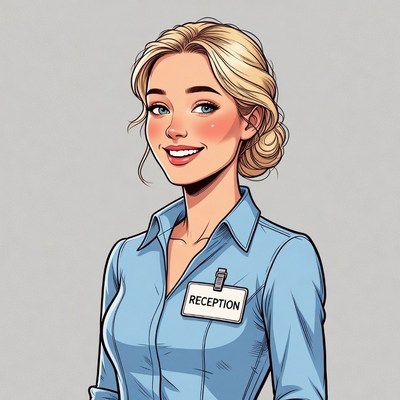 Blonde woman receptionist illustration