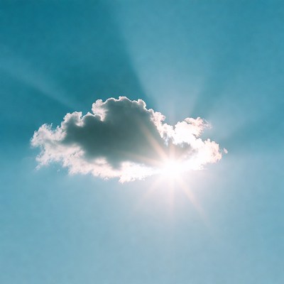 Sun Shining Through Cloud