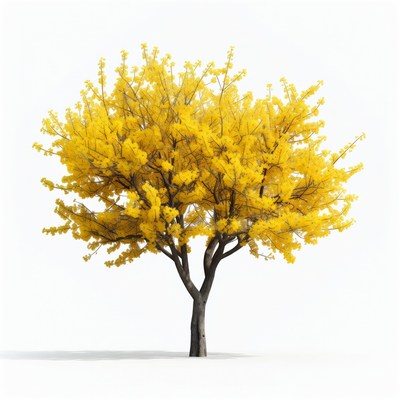 Yellow Blooming Tree Isolated