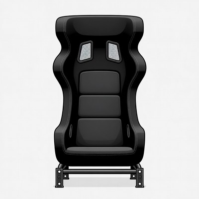 Black racing seat illustration