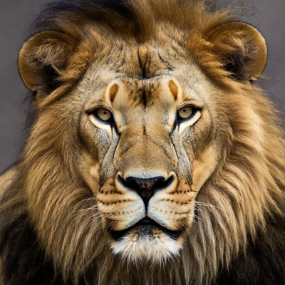 Close-up lion face