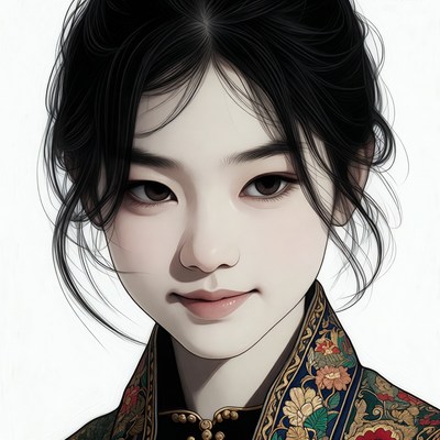 Asian woman in traditional hanfu