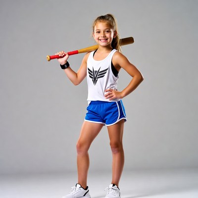 Girl holding baseball bat
