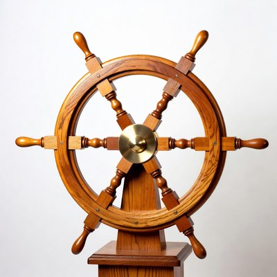 Wooden Ship Steering Wheel