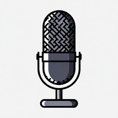 Black Microphone Icon Illustration