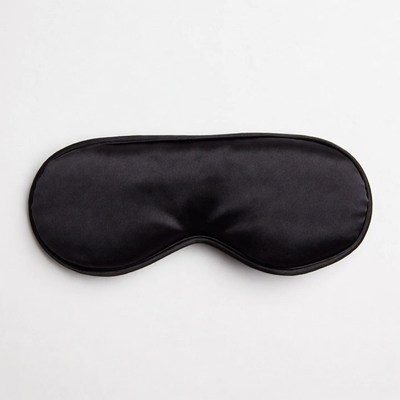 Black silk sleep eye mask