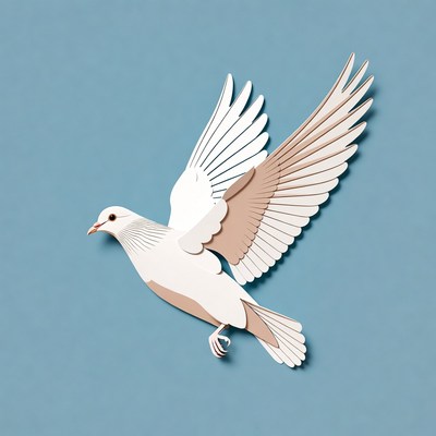 White paper dove flying