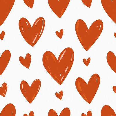 Red Hearts Seamless Pattern