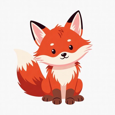 Cute cartoon fox illustration