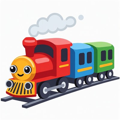 Cute Cartoon Steam Train