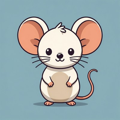 Cute white mouse illustration