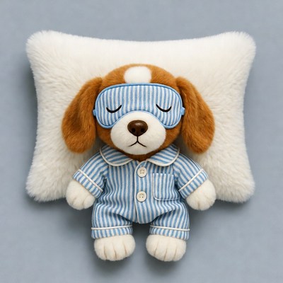 Beagle puppy plush sleeping in pajamas