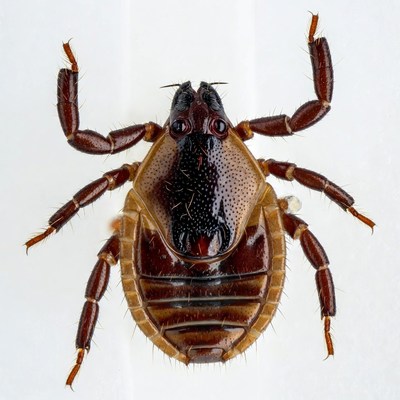 Brown Dog Tick on White Background