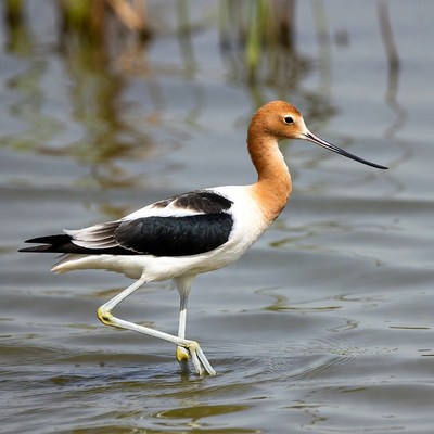 Black-necked Stilt wading in water