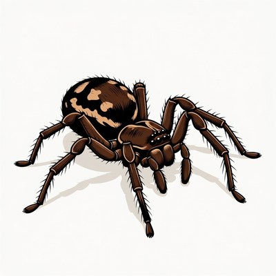 Brown spider illustration