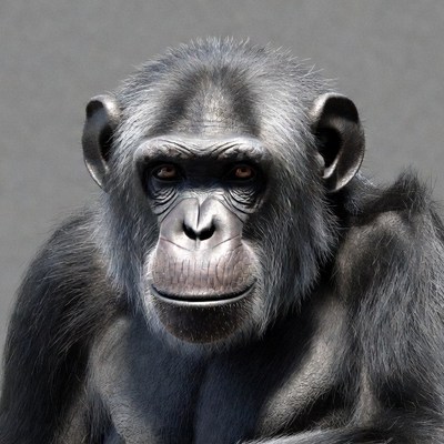 Chimpanzee with intense expression