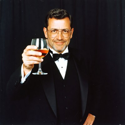 Man toasting with wine glass
