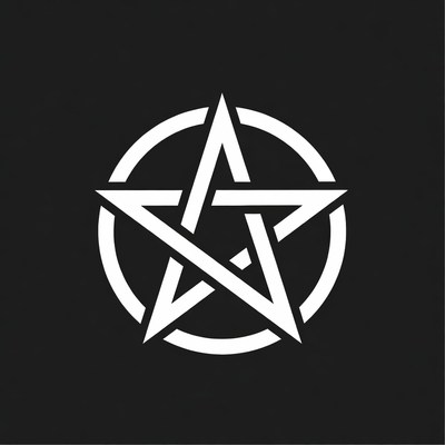 White Pentagram in Circle