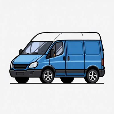 Blue Cargo Van Illustration