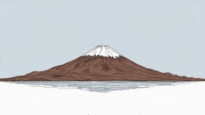 Mount Fuji illustration with reflection