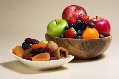 Fresh Fruits and Dried Fruits in Bowls