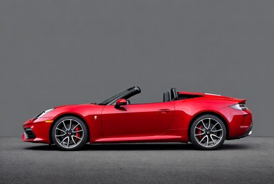 Red Porsche 718 Boxster Side View