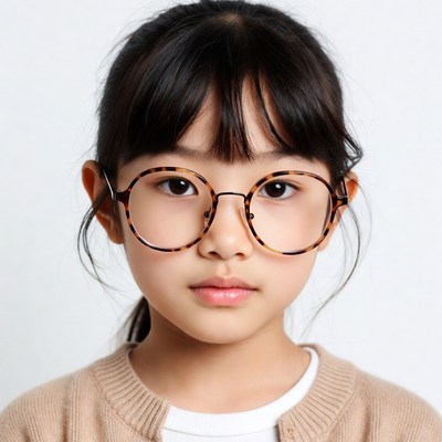 Asian girl with round glasses